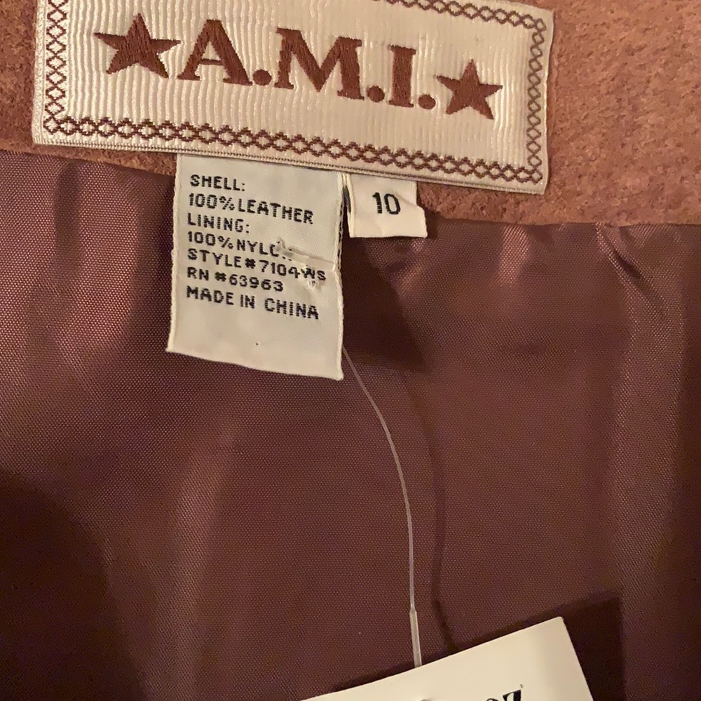 NWT Brown Leather Suede Skirt Size 10 - Picture 4 of 4
